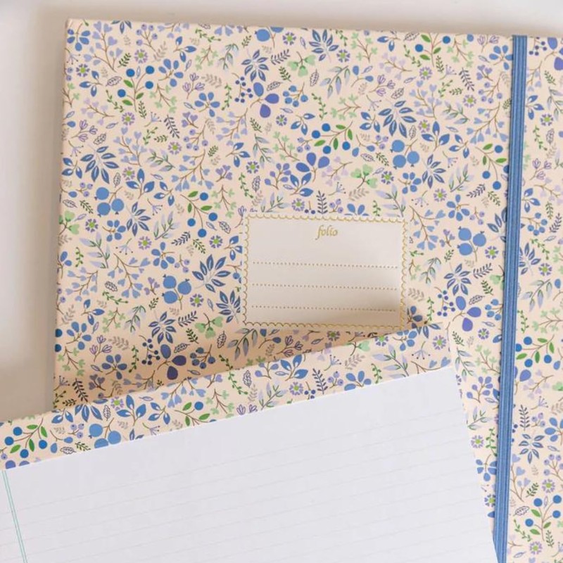Karen Adams Folio Notepad Blue Floral