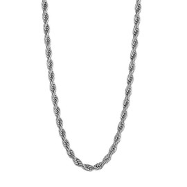 Uarein Stainless Steel Twist Chain Necklaces.Gold/Silver/Black Rope Link Necklaces Minimalism Choker Necklaces Fashion Jewelry Gifts for Women (Silver)