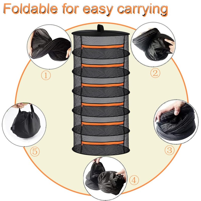 Cerkkapo Drying Net Herbs, 6-Layer Herb Dryer Hanging, Foldable Drying