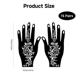 Henna Tattoo Stencils, 30 Pieces Henna Set Reusable Hen na Templates Indian Arabian Hen na Stencil for Hand Forearm Temporary Tattoo Stencil Stickers for Women Girls