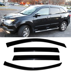 STARTSHIP 94763 Side Window Visors Wind Vent Deflector for 2007-2013 Acura MDX,4pcs Outside Mount Tape-On Nice Sun Rain Guards Set