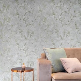 Gray Brass Metallic Pearl Shell Sparkle Marble Plaster Textured Modern Wallpaper