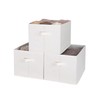 WUIKE 3 Pack Extra Large Fabric Storage Bins, Beige Foldable