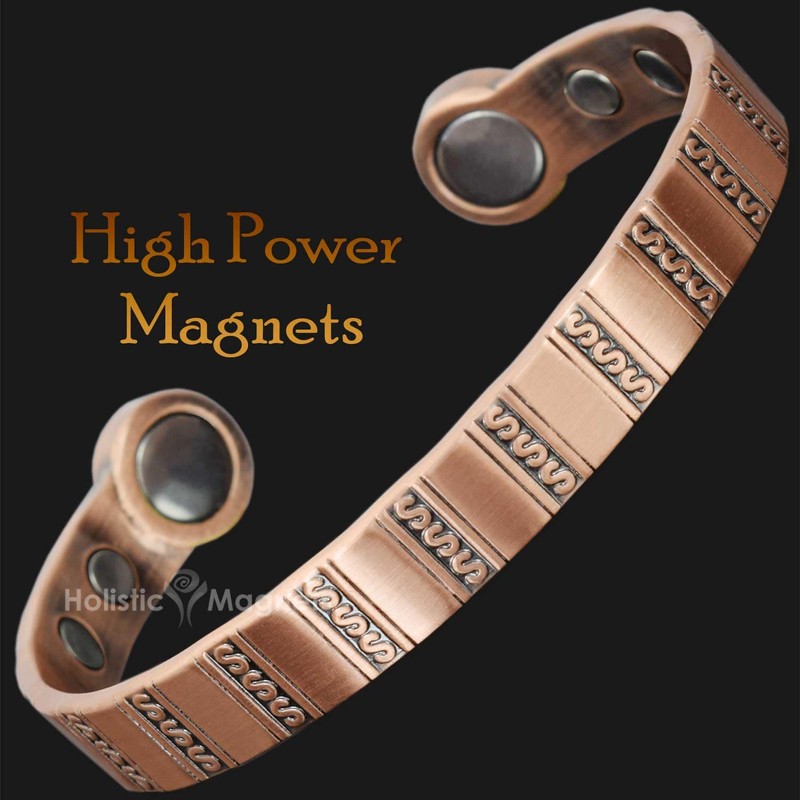 Solid Copper Magnetic Bracelet Men's Women's Copper Bangle Cuff Large