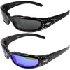 Global Vision Marilyn Women's Ladies Padded Motorcycle Sunglasses Bling Black