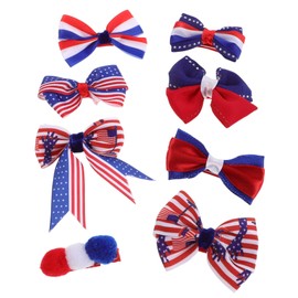 minkissy 8pcs American Flag Hair Clips Patriotic Red Striped Accessories for Independence Day and Memorial Day Celebrations for Women