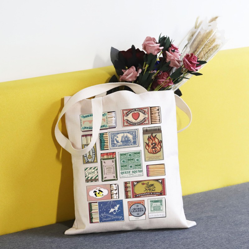 TSOTMO Fantasy Reader Gift Book Inspired Matchbox Poster Tote Bag
