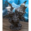 Gothic Faux Stone Ancient Legendary Five Headed Dragon Hydra Roaring
