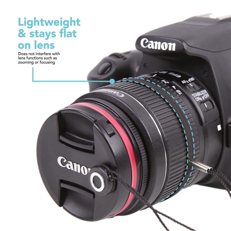 Foto&Tech Camera Lens Cap Leash with Elastic String, Compatible with