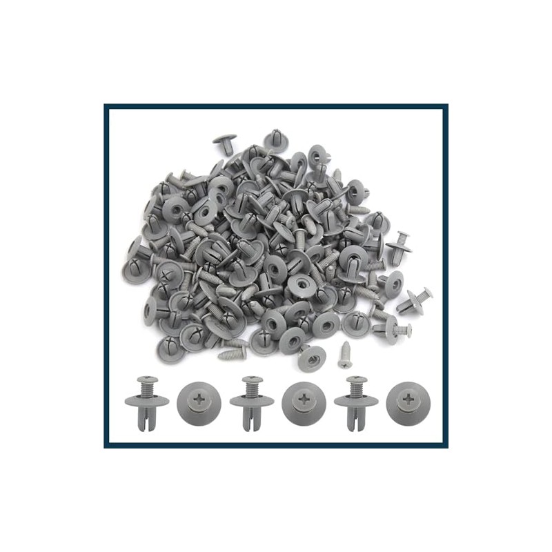 TUCKBOLD 100 Pcs Gray Plastic Splash Guard Fastener Rivets 8mm