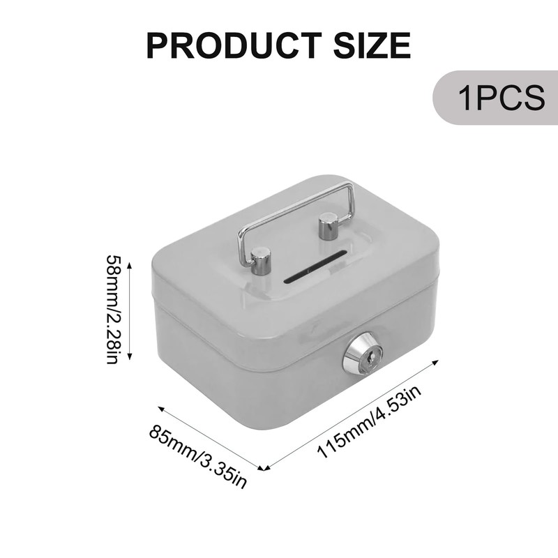 Small Cash Box, Lockable with Key, Lockable with Key, Portable