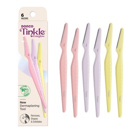 Tinkle Everglow Dermaplane Razor (6 ct), Eyebrow Razor & Face Razors for Women, Peach Fuzz Remover, Dermaplaning Tool, Stainless Steel Blades, Stocking Stuffers