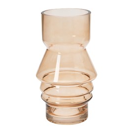 Bloomingville Glass Vase, 6" L x 6" W x 11" H, Brown