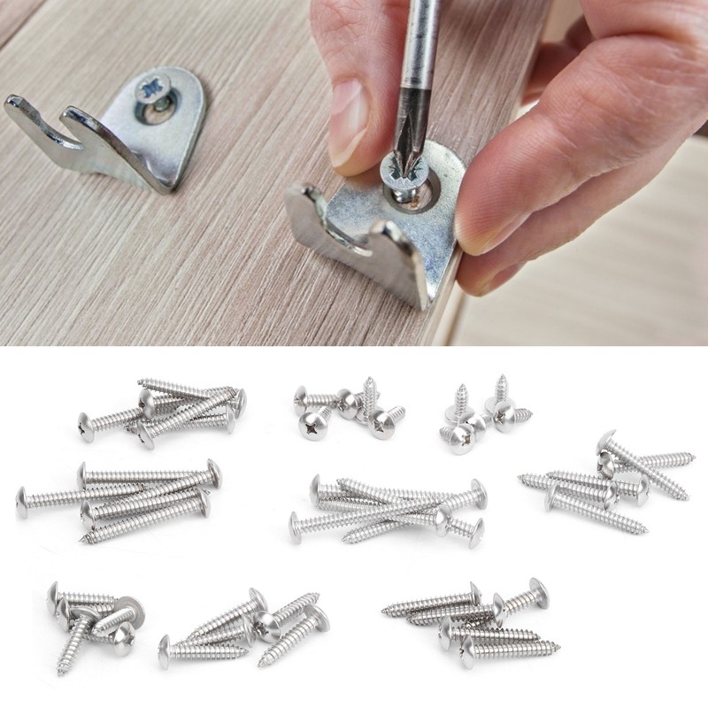 45Pcs SelfTapping Screw Set Cross Oval Head 304 Stainless Steel
