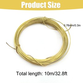 32.8 Feet (10m) Brass Picture Hanging Wire 0.7mm Metal Photo Frame Wire for Hanging Pictures Photo Frame