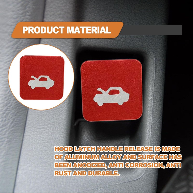 Hood Latch Release Handle Cable Aluminum Alloy Repair Kit, Compatible