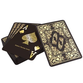 Bullets Playing Cards - Plastic Poker Cards Black Edition - High Gloss - 2 Corner Signs - Jumbo Index