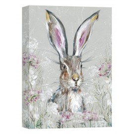 Artko Hare Canvas Print Wall Art - Animal Themed Home Decor - Nicola Jane Rowles Artwork - Ready to Hang 'Hope' Painting - 30 x 40cm