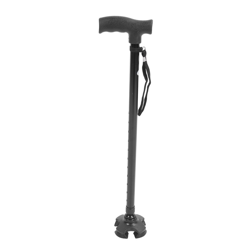 Quad Cane Adjustable Height Anti Slip Lightweight Retractable Senior Walking