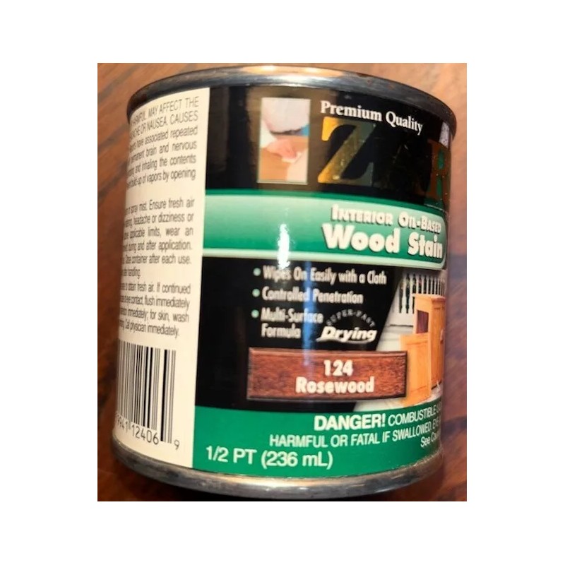 Zar Interior Stain 124 ROSEWOOD 1/2 Pint