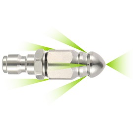 EPLZON 5000 PSI Stainless Steel Sewer Jetter Nozzle with 1/4in Quick Connect Coupling for Pressure Jet Drain Cleaners(1 piece)