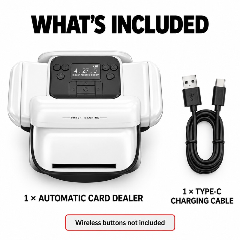 Automatic Card Shuffler and Dealer, 2400mAh Rechargeable 360° Poker Machine