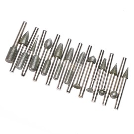 20Pcs Diamond Coated Rotary Points Burrs Drill Rotary Bit 6mm Shank Die Grinder