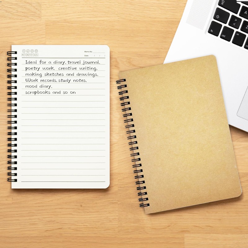 TAOBWN 6 Pack A5 Lined Notebook 120 Pages/60 Sheets Wirebound