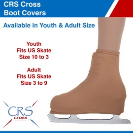CRS Cross Skating Boot Covers Lycra Ice Skate Covers. Performance Ready Protection for Figure Skates, Ice Skating, Roller Skates. (Suntan, Youth)