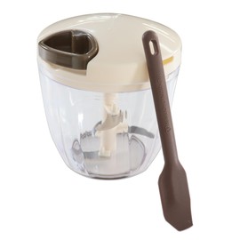 Enhanced Version Bunbun Chopper Mini Spatula 16.3cm Set Mincer Also Washable Lid (Bunbun Chopper 5S Mini Spatula Set (Brown))