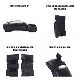 SEEDARY Juego de Rodilleras Coderas y Muñequeras Protecciones para Patinar Protectoras para Niños Jovenes Adultos 6 en 1 para Patineta Ciclismo Bicicleta Patinaje Scooter