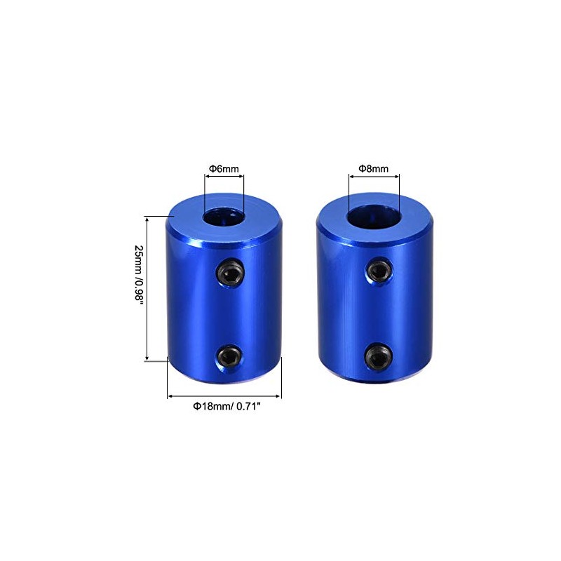 sourcing map Shaft Coupling Connectors 6 mm to 8 mm