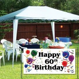 VictoryStore Happy 60th Birthday 2'x4' Vinyl Banner