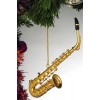 Broadway Gifts Realistic Gold Saxophone Christmas Ornament - 5" Tall