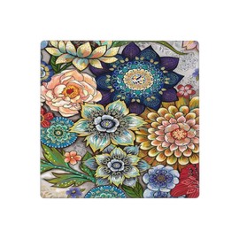 Floral Boho Flower 2 Gang Light Switch Cover Double Blank Wall Plate Decorative No Device Switchplate Electrical Faceplate for Kitchen Bathroom Living Room Home Decor