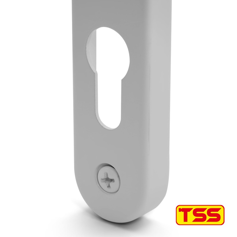 TSS White UPVC Door Handle Pair Set, 92mm PZ (Centres),