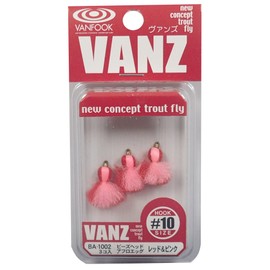 VANFOOK Area Fly BA-1002 Bead Head Afro Egg #10 Red & Pink