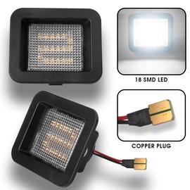 MAXHAWK Full LED License Plate Light Replacement for 2015-2020 Ford F150, 2017-2020 F150 Raptor - 6000K Xenon White Lamp Assembly - Pack of 2