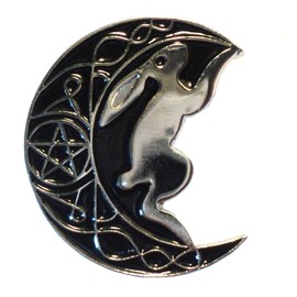 GBJUK Crescent Moon Hare Rabbit Celtic Enamel Pin Lapel Badge with Butterfly Clasp Back