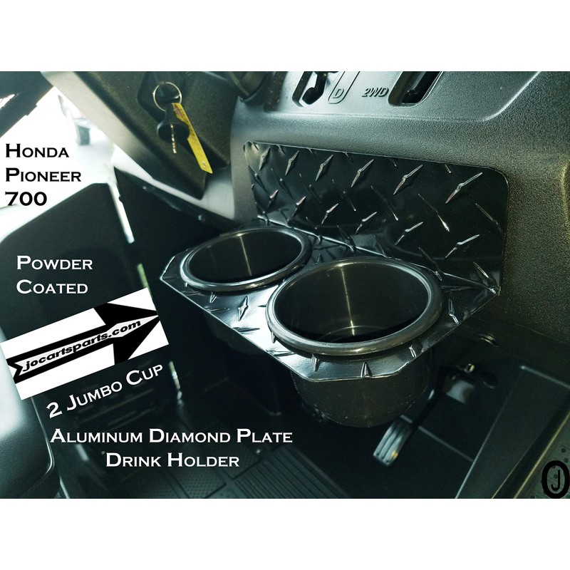 Fits Honda Pioneer 700 Jumbo Cup/Drink Holder Black Diamond Plate