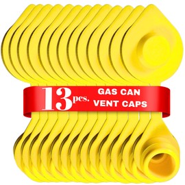 13 pcs Yellow Plastic Gas Can Vent Caps - Fuel Can Vent Caps, Vent Caps for Gas Cans Suitable for Plastic and Metal Fuel Jugs, Fuel Gas Can Vent Caps, Fuel Tank Vent Cap, Yellow Vent Cap for Gas Can