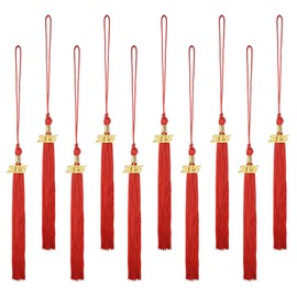 Graduation Tassels, Pack of 10 40 cm 2025 Year Pendant Tassel, Golden Shiny Charms Tassel for Year 2025 for Graduations in 2025, Souvenir
