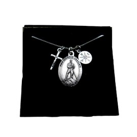 Blessed Pier Giorgio Frassati, Sterling Silver Compass Charm, Sterling Silver 18" Box Chain, Verso L Alto Necklace, Patron Saint of World Youth Day, Confirmation, Rock/Mountain Climbing