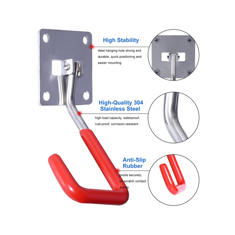 HAISHINE Wall Hook, Garage Storage Hook, Heavy Duty Garage Hook,