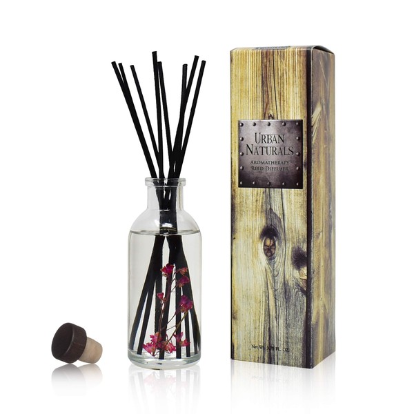 Urban Naturals Amber & Lavender Reed Diffuser Scented Sticks Set | (Awaken + Renew) Mind & Body Aromatherapy Collection | Essential Oil Botanical Diffusing Room Scent