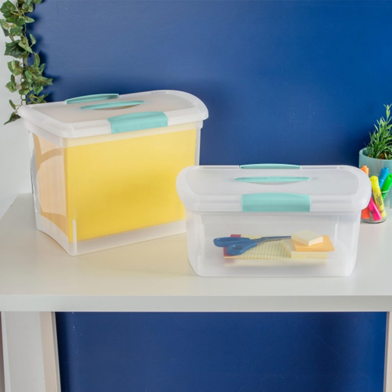 Sterilite Medium Nesting ShowOffs, Stackable Small Storage Bin with Latching