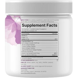 Multi Collagen Protein Powder 600g - 5 Types (I, II, III, V, X) Grass-Fed & Pasture-Raised | with Biotin 5000mcg, Vitamin C & Hyaluronic Acid | Keto, Paleo, Unflavored (54 Servings)