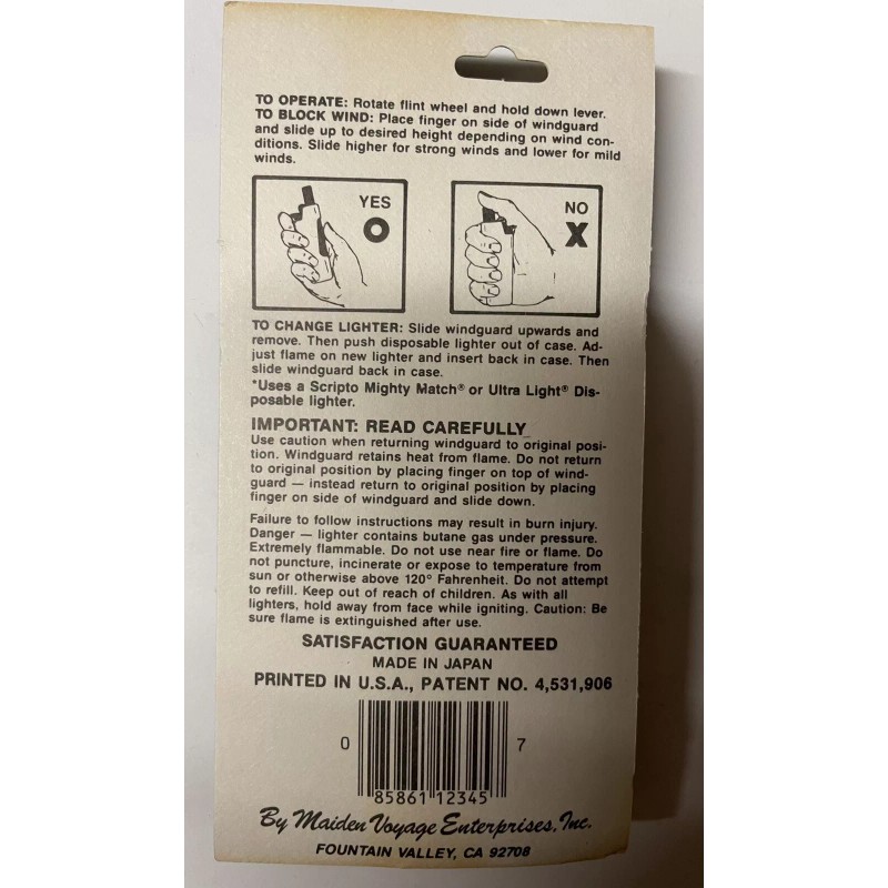 Scripto Wind Guard Flame Guard Disposable Lighter Original Package Red