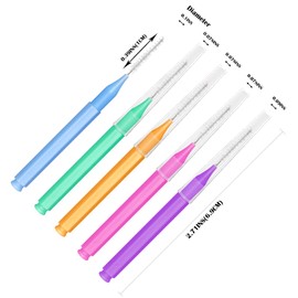 EasyHonor Braces Brush for Cleaner Interdental Brush Toothpick Dental Tooth Flossing Head Oral Dental Hygiene Flosser Toothpick Cleaners Tooth Cleaning Tool (5Colors,75pcs)