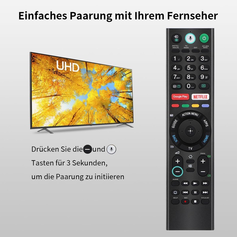 Gvirtue RMF-TX310E Voice Remote Control Compatible with Sony TV, Replacement